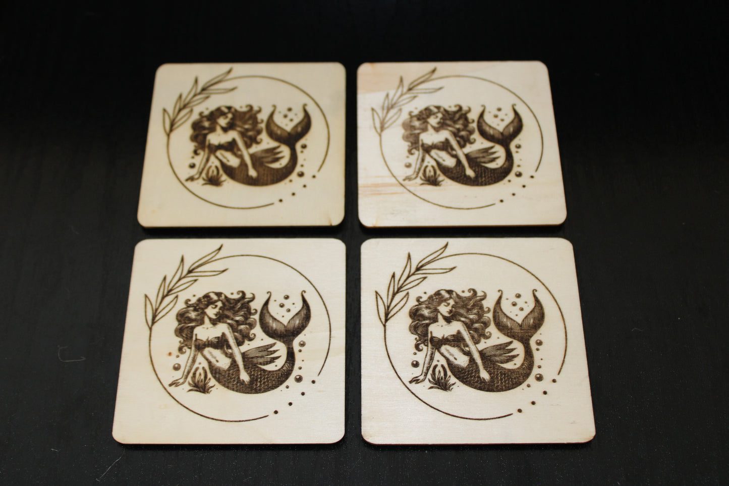 Beautiful handmade mermaid coaster set of 4